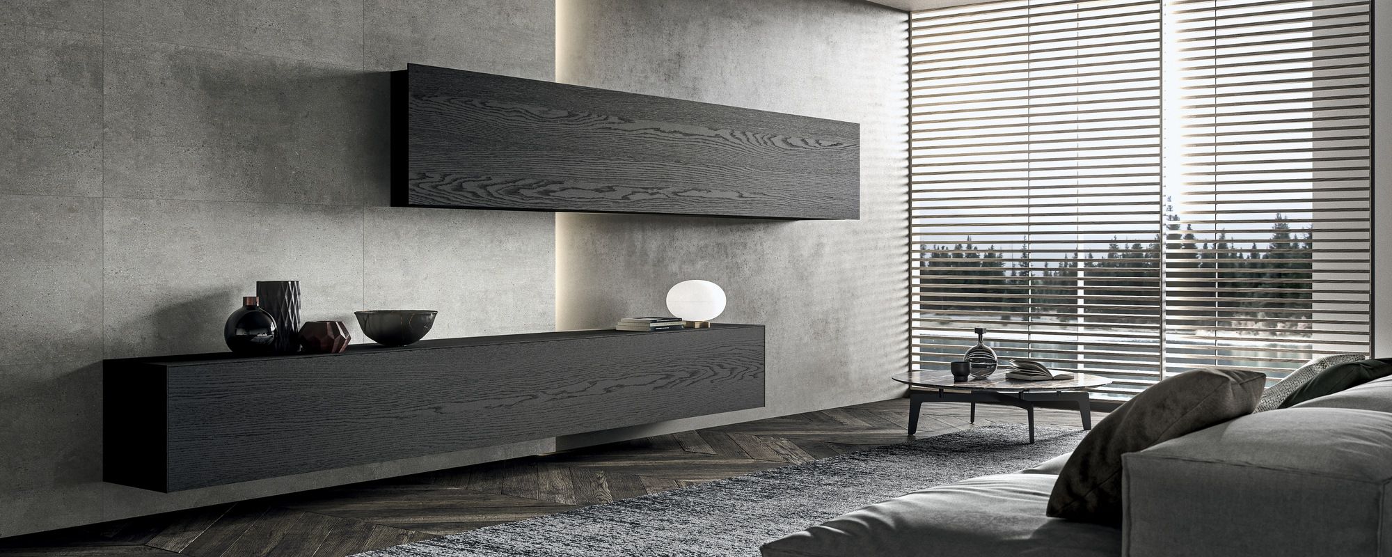 Оборудованная стена из шпона со встроенным освещением MODULNOVA Blade ARCH-00114846 - Вид №1