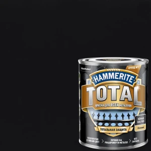 Краска по ржавчине Hammerite Total цвет чёрный матовый 0.75 л
