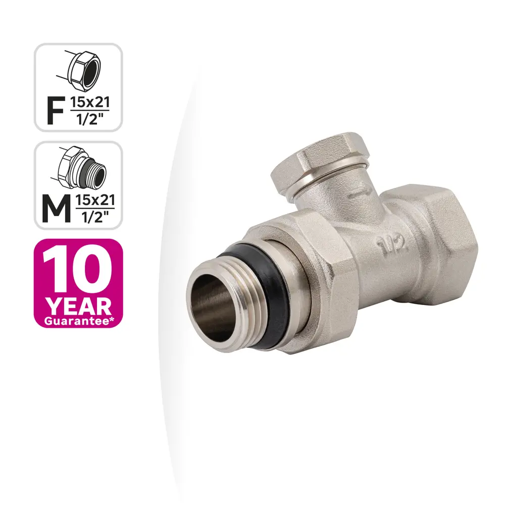 Клапан для радиатора прямой MONLID 1/2" латунь 89374499 STLM-2103092  - Вид №3