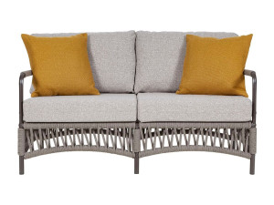 2-местный тканевый садовый диван с металлическим основанием и веревкой