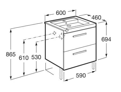 Подвесной шкаф с одной раковиной со встроенной раковиной Roca Prisma ARCH-00031879 - Вид №29