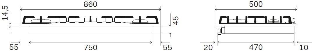 Ilve Газовая встраиваемая плита из нержавеющей стали Nostalgie Hcb906cn Santreyd - Вид №4