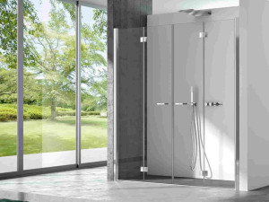 Алюминиевая и стеклянная нишевая душевая кабина с раздвижной дверью