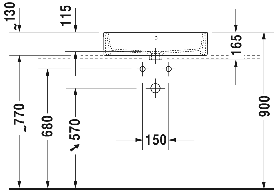 2352600060 Подвесная раковина настенная овальная Duravit Vero Air - Вид №2