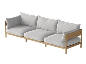3-местный садовый диван из тикового дерева и ткани