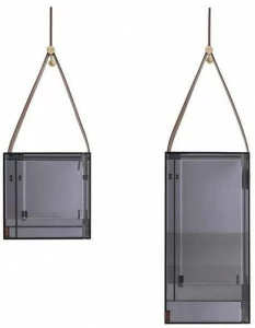 Tonin Casa Подвесной шкаф-витрина с кожаной опорой  T6477