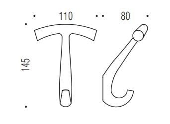 Латунная настенная вешалка Colombo Design современные ручки ARCH-00060286 - Вид №1