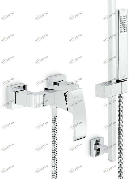 newform Смеситель для душа, однорычажный, на 2 отверстия, с ручным душем X-sense 62555+62556