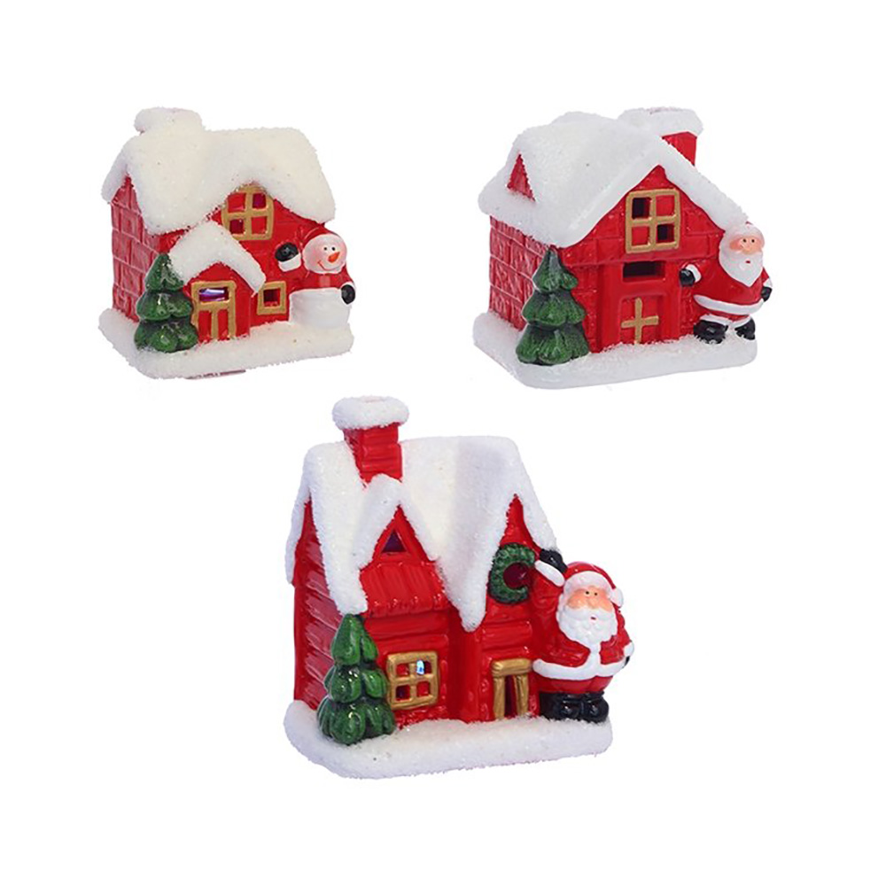 263768 Фигурка декоративная "Домик" с подсветкой 7 х 5.4 х 6.5 см Красный Santreyd 