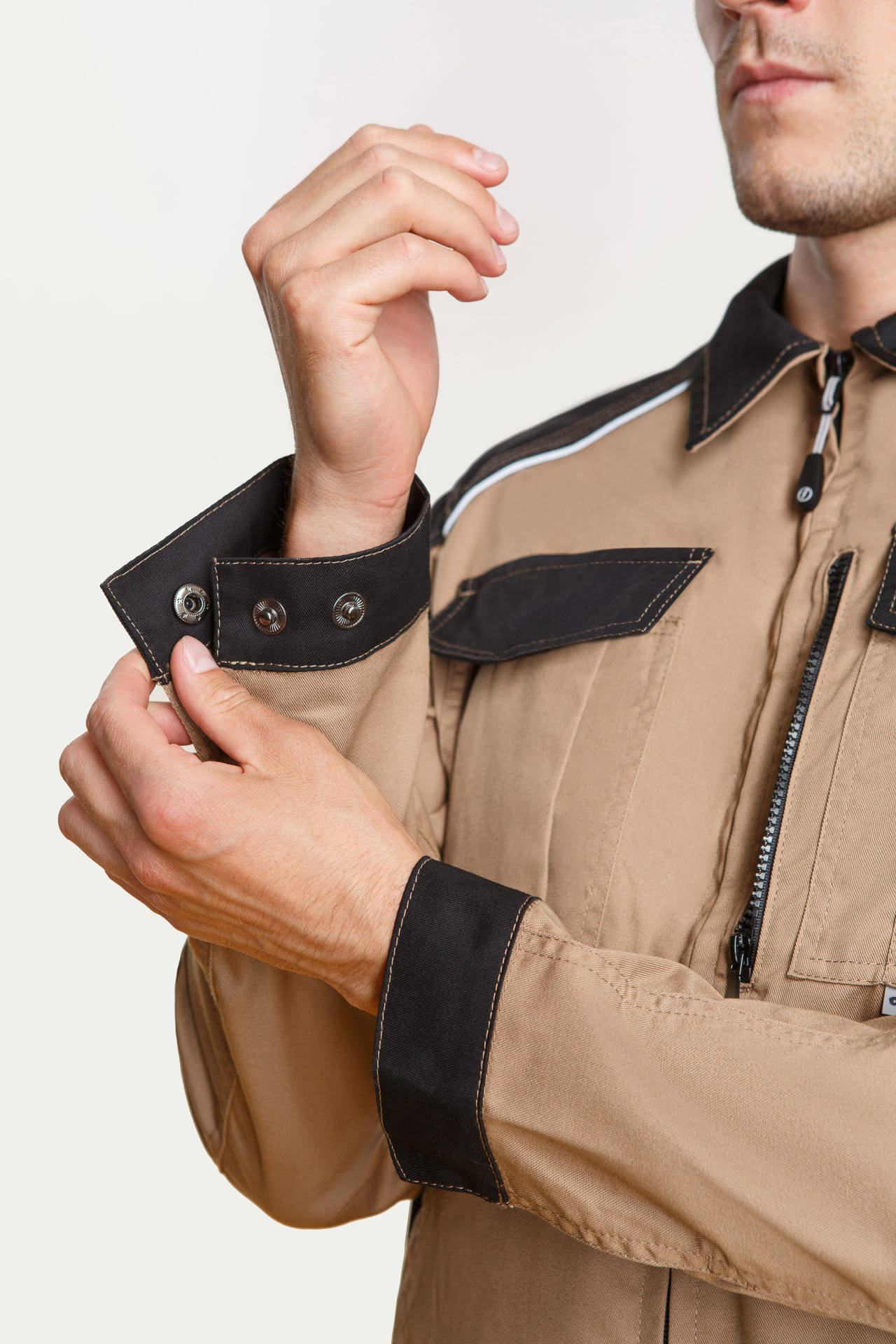 64636 Костюм  NEW 2 бежевый с черным STATUS  Летняя спецодежда  размер 60-62/182-188  - Вид №11