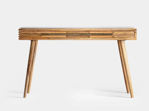 Деревянный письменный стол из манго и мрамора с ящиками