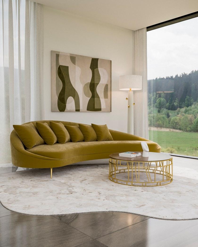 JOSÉ LEITE DE CASTRO Низкий круглый журнальный столик из латуни и кварца  13011355  - Вид №1