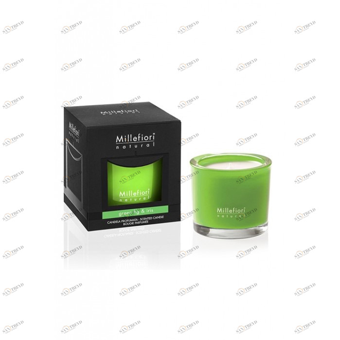 Ароматическая свеча 180гр "Зеленый инжир и ирис" Green fig & iris MILLEFIORI MILANO ИНЖИР 267345 Зеленый 