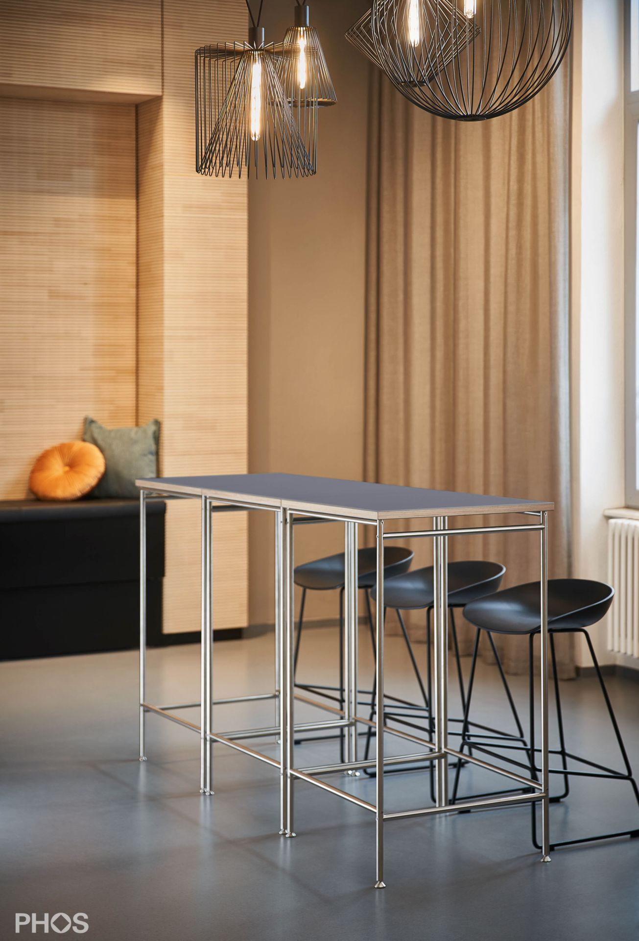 KATI-T1-60x60-L4178 Стол Karlsruhe - барный стол t1 со столешницей из линолеума - 60 x 60 x 105 см. PHOS  - Вид №2