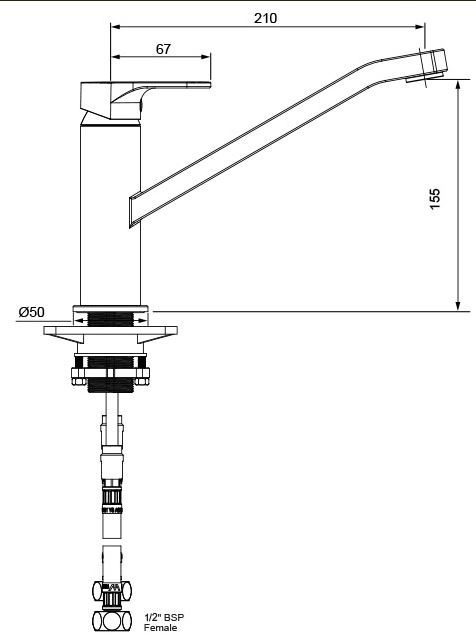 GLKBK Смеситель для раковины Glide Methven Черный - Вид №1