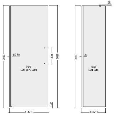 DISENIA Прямоугольная душевая кабина из стекла с распашной дверцей Luce sun-id-1377689 - Вид №2