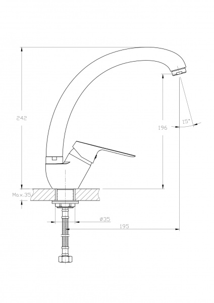 Смеситель для кухни Rush Yell YE5735-22 хром 11523138 - Вид №1