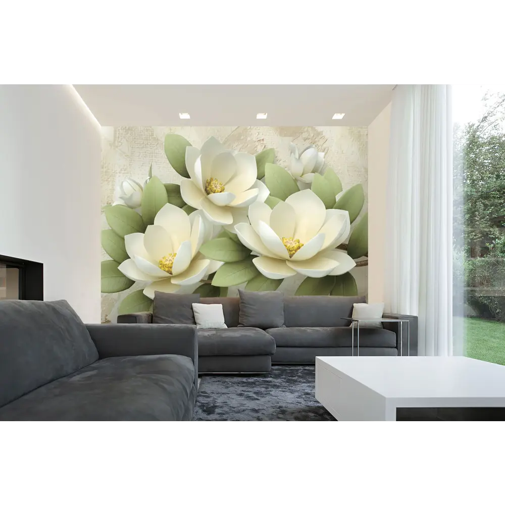 Фотообои «Веточка лотоса» 3D флизелиновые 300x270 см L12-959 82912485 STLM-2103703 FBRUSH 3D FLIZART - Вид №1