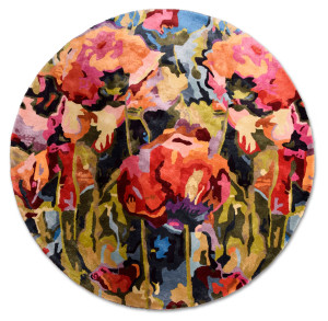 Длинный ворс цветочный ковер