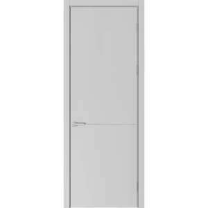 Дверь межкомнатная глухая Николь 60x230 см эмаль цвет серый с замком и без петель