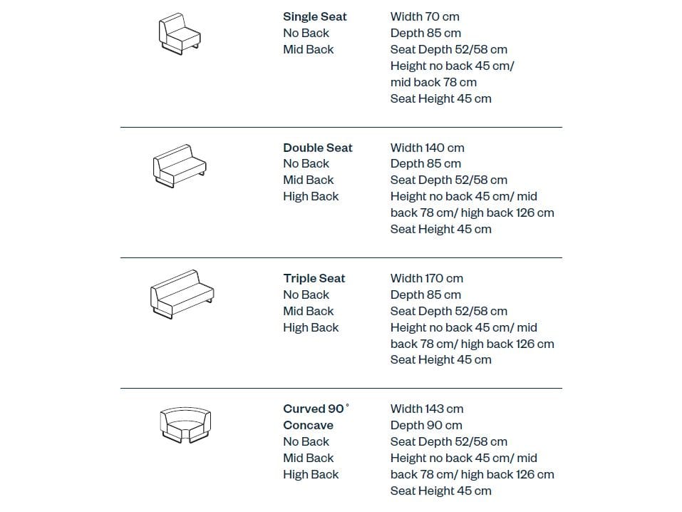 Модульный изогнутый диван из ткани с высокой спинкой Haworth Riverbend ARCH-00053687 - Вид №2