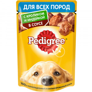 ПР0053690*28 Корм для собак Кролик, индейка пауч 85г (упаковка - 28 шт) PEDIGREE