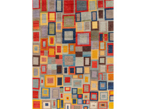 Шерстяной прямоугольный клетчатый ковер