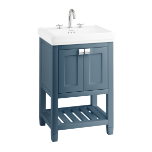 Burlington Riviera Мебель для умывальника Riviera 580 мм с квадратной раковиной Riviera 580 мм синего цвета с 1 отверстием под смеситель RIVF580B - RIV1 1TH