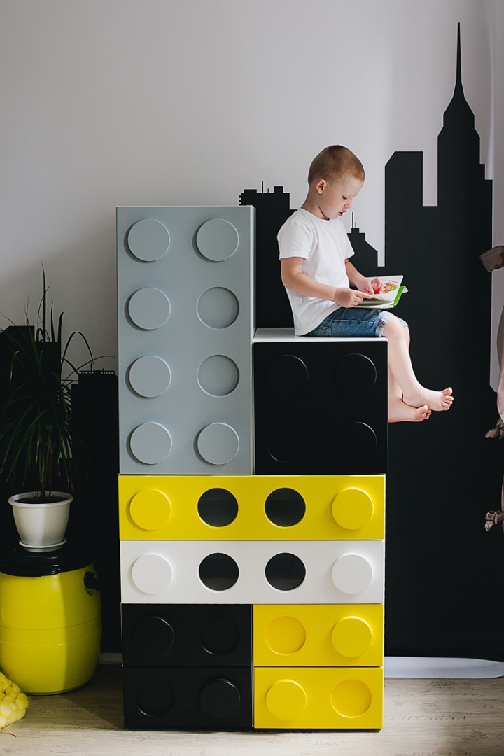 Комод детский малый с 2 ящиками и декором "Леголенд" МАНДАРИН ЛЕГОЛЕНД 178726 Розовый Santreyd  - Вид №10