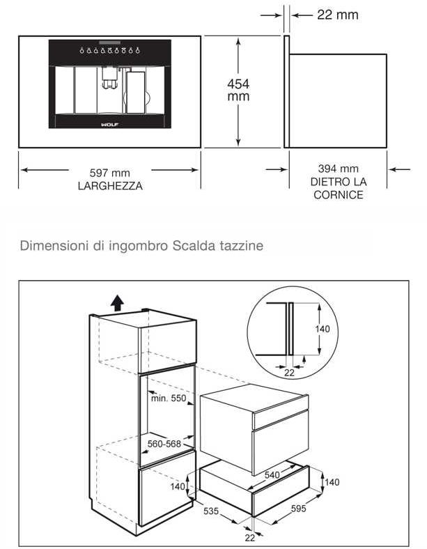 Wolf Встроенная кофемашина с кофемолкой Macchina del caffè Icbec24/s  - Вид №1