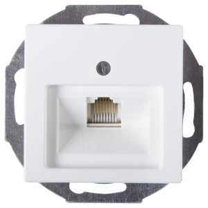 Телефонная розетка встраиваемая ABB Basic 55 RJ11, цвет белый 13607047 STLM-2078510