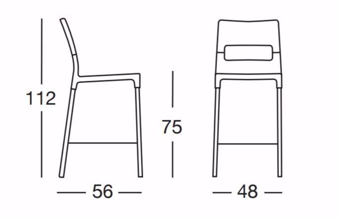 SCAB DESIGN Высокий штабелируемый табурет из полипропилена Diva sun-id-1419190 - Вид №3