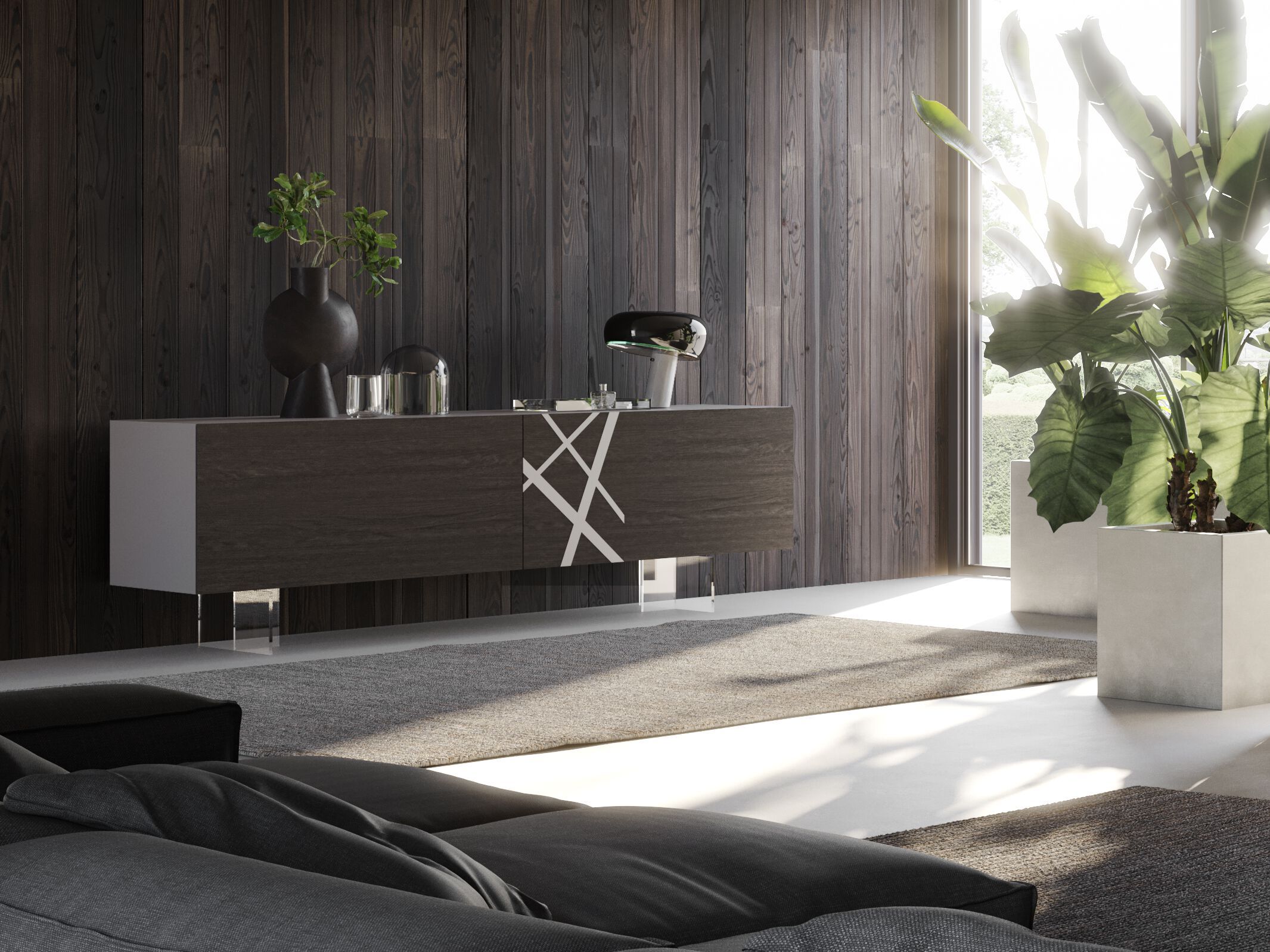 Деревянный шкаф с распашными дверями Voltan барельеф ARCH-00009801 - Вид №3