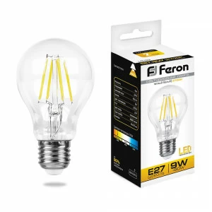 Лампа светодиодная Feron "Шар" E27 9W 2700K LB-63 25631 FERON  00-3956781 Прозрачный