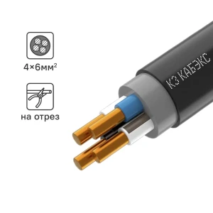 Электрический кабель Кабэкс ВВГнг(А)-LS 4x6 на отрез