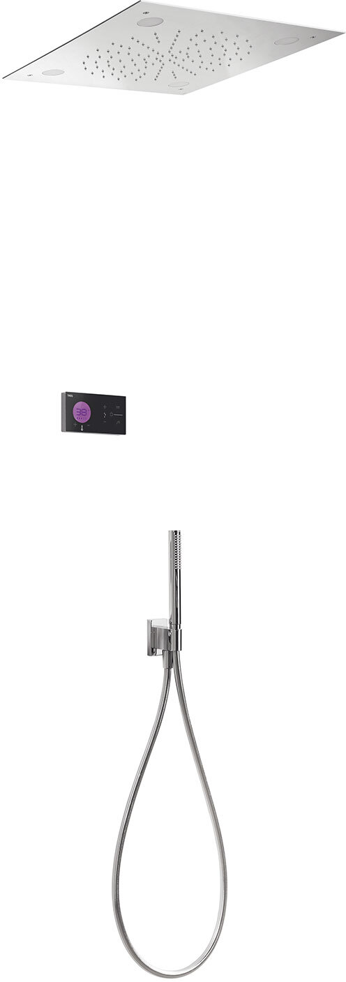 SHOWER TECHNOLOGY Kit de grifo termostático electrónico empotrado de 2 vías Shower Technology Blue Edition con Cromoterapia para-09288566 TRES