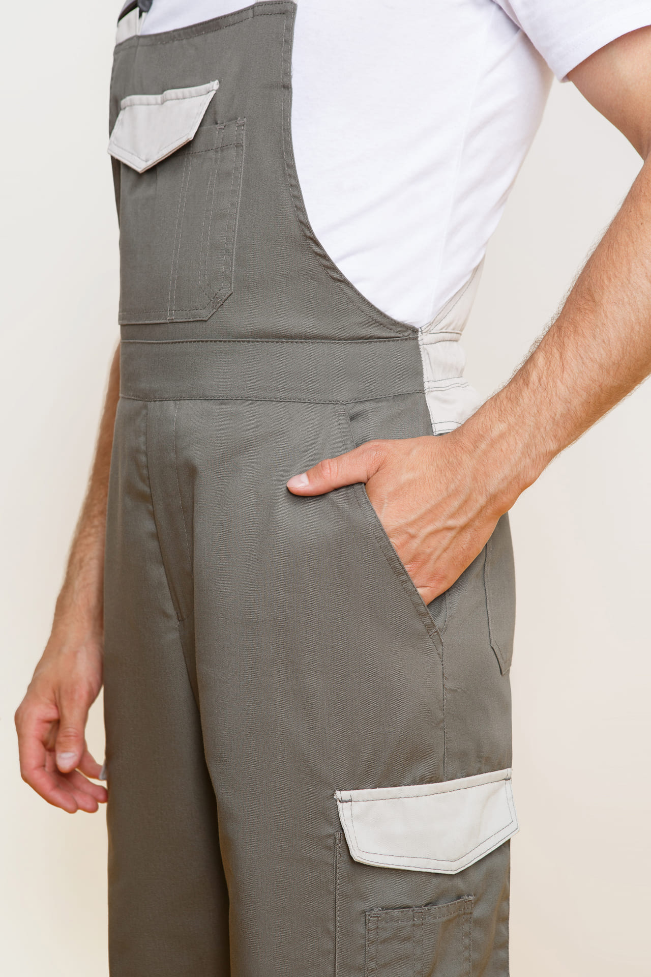 4991523 Костюм  NEW 2 серый хаки с серым песком STATUS  Летняя спецодежда  размер 64-66/182-188  - Вид №13