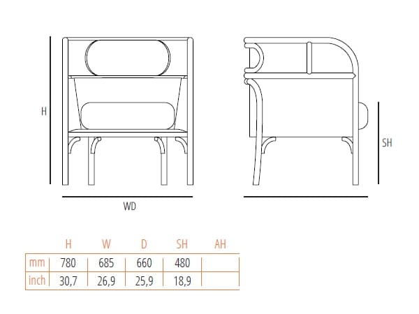 Тканевое кресло с подлокотниками Wiener GTV Design ARCH-00006815 - Вид №3
