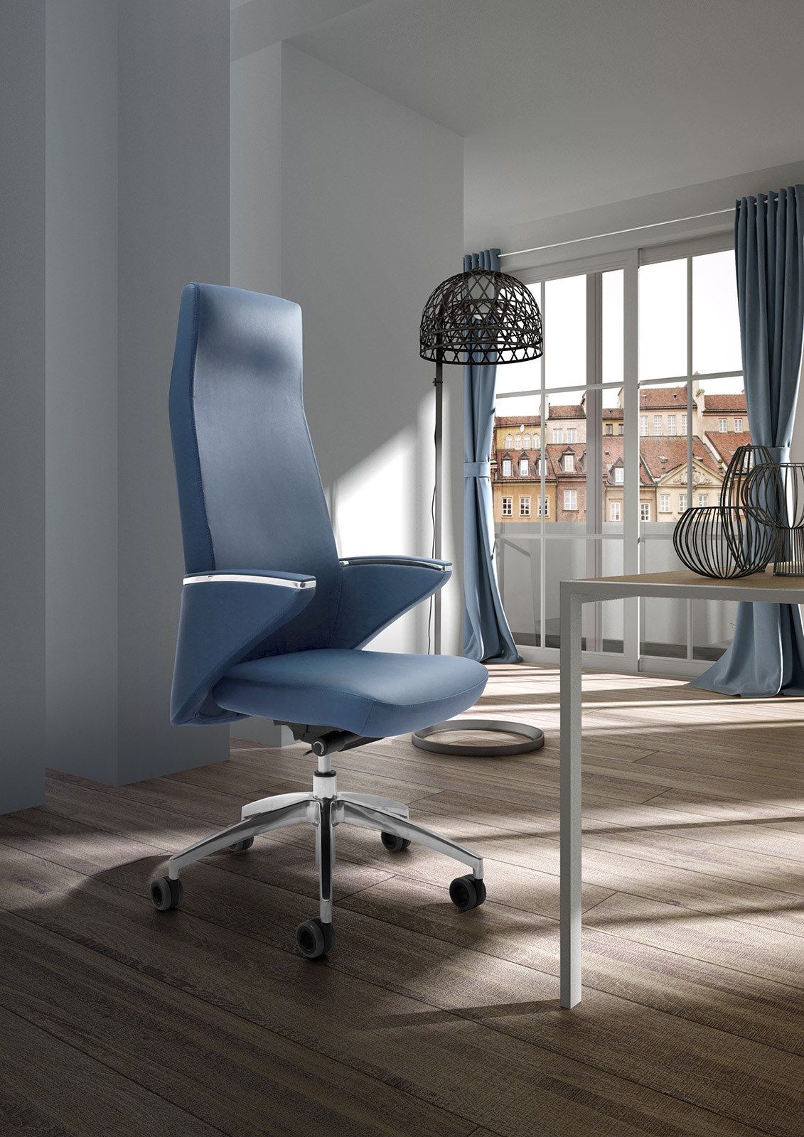 Кожаное вращающееся офисное кресло с подлокотниками Leyform Zeus ARCH-00041786 - Вид №3