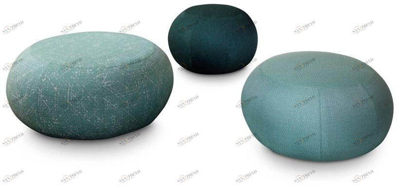 Saba Italia Круглый садовый пуф из парусины со съемной крышкой Geo sun-id-1475672