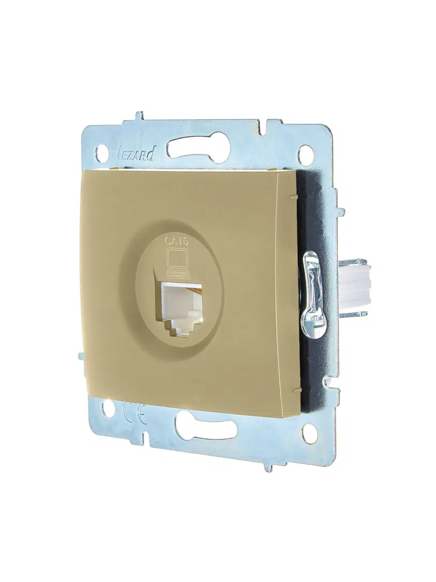 ASTI Розетка компьютерная золото механизм Cat 5e LEZARD 7081-3688-140