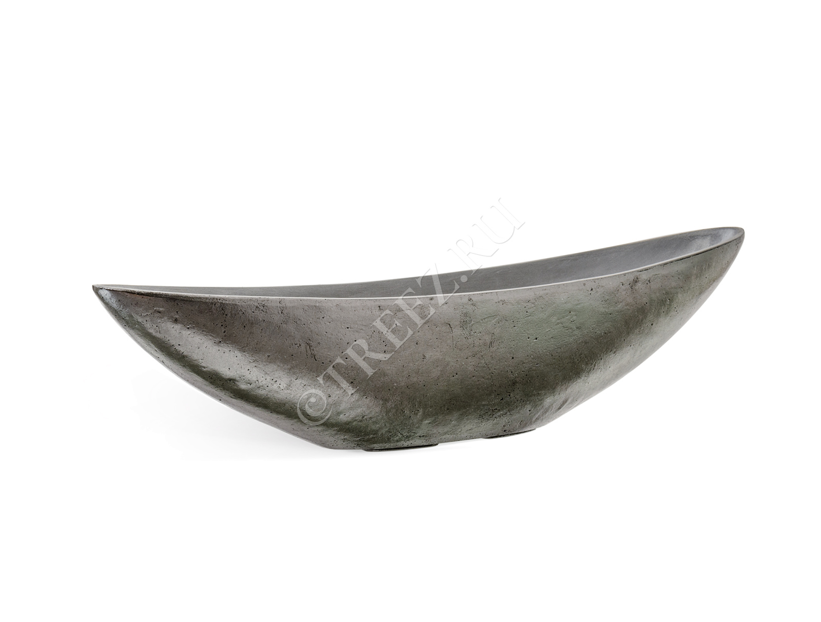 41.3321-04-053-DSL-20/90 Кашпо  Effectory - серия Metal - Ваза-Лодка (2 размера) - Стальное серебро Цветочная коллекция  - Вид №4