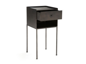 Металлическая квадратная прикроватная тумбочка с ящиками