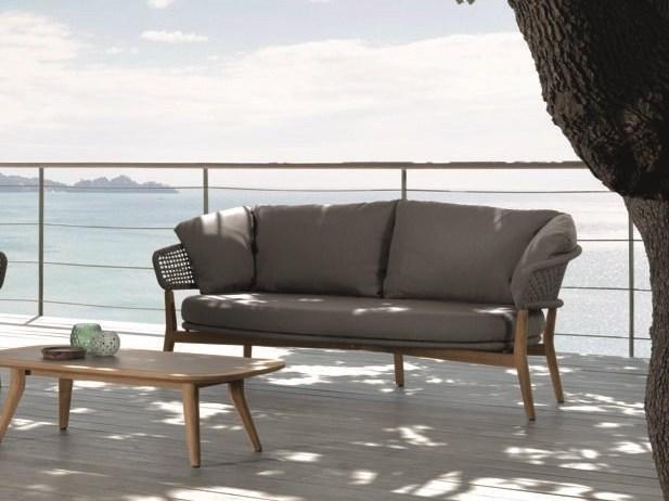 Talenti 2-местный садовый диван со съемным чехлом из технической ткани Moon teak Montekdiv - Вид №1