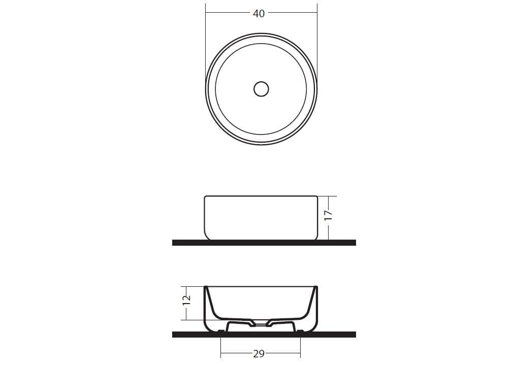 Керамическая столешница круглый умывальник Gaia Mobili Complements ARCH-00062605 - Вид №1