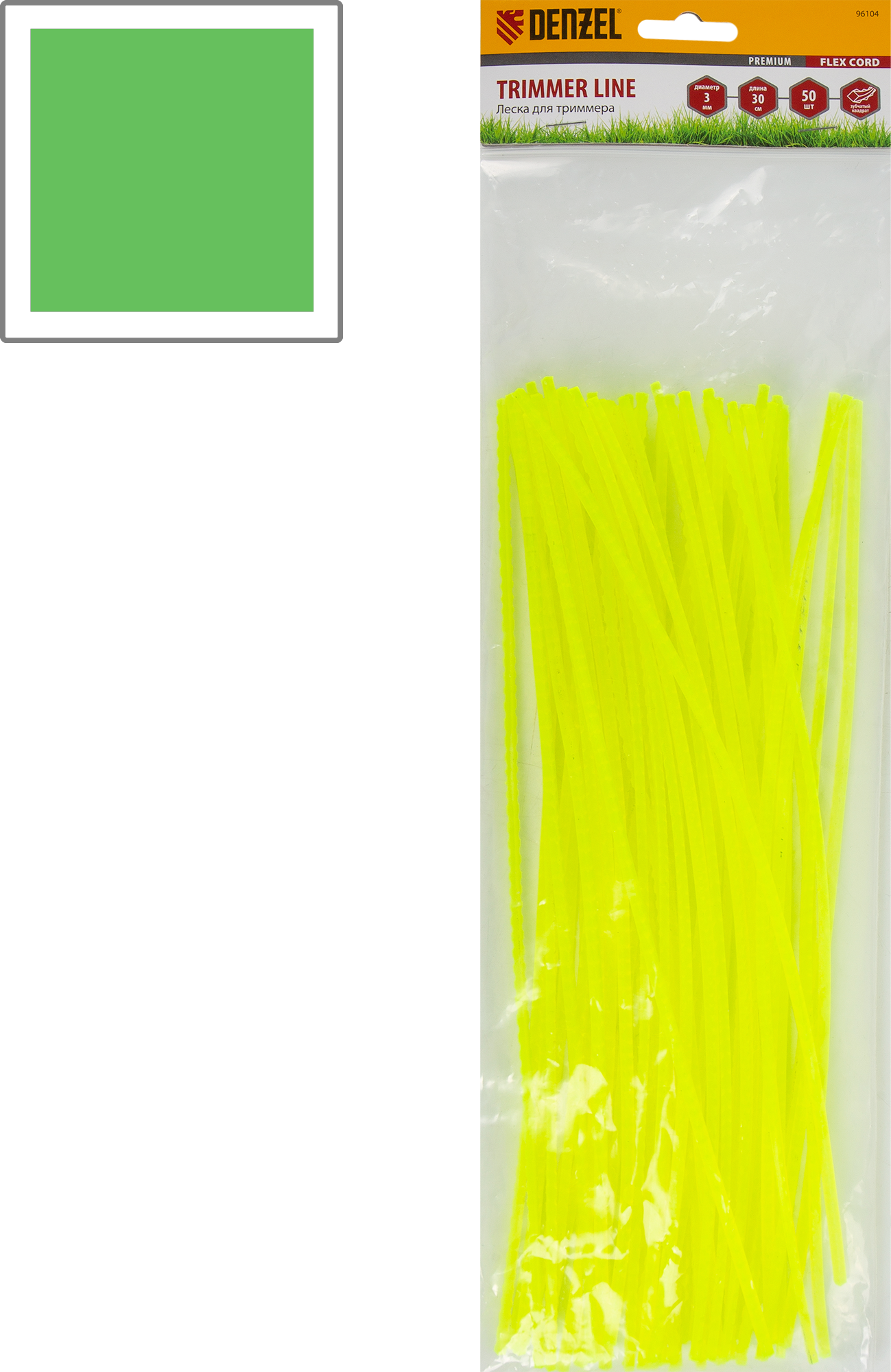 82584880 Леска для триммера ø3 мм 0.3 м квадрат STLM-0030650 DENZEL