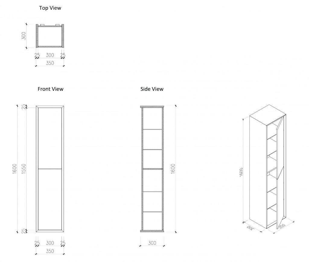 Деревянная подвесная колонна для ванной комнаты с дверями LUSSO Volini ARCH-00065792 - Вид №8