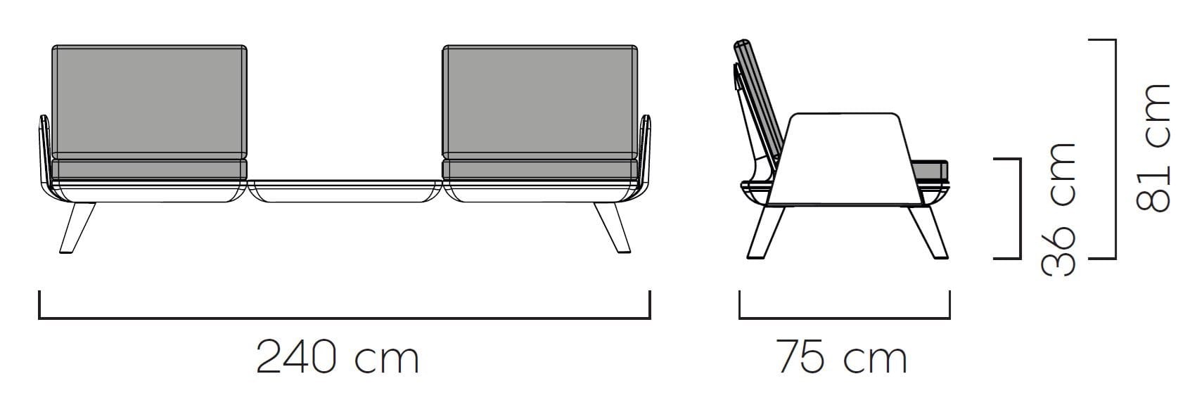 Тканевый модульный садовый диван MY YOUR Samurai ARCH-00067777 - Вид №5
