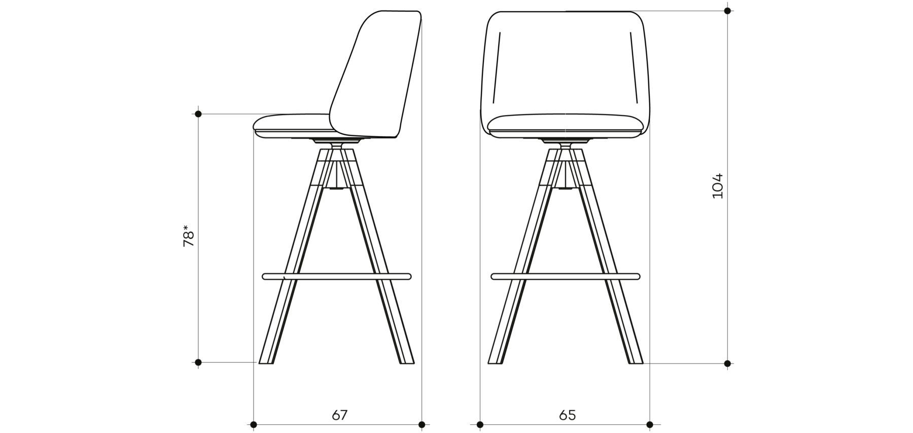 Поворотный табурет на тканевом насесте arrmet Pure Belle ARCH-00105009 - Вид №2