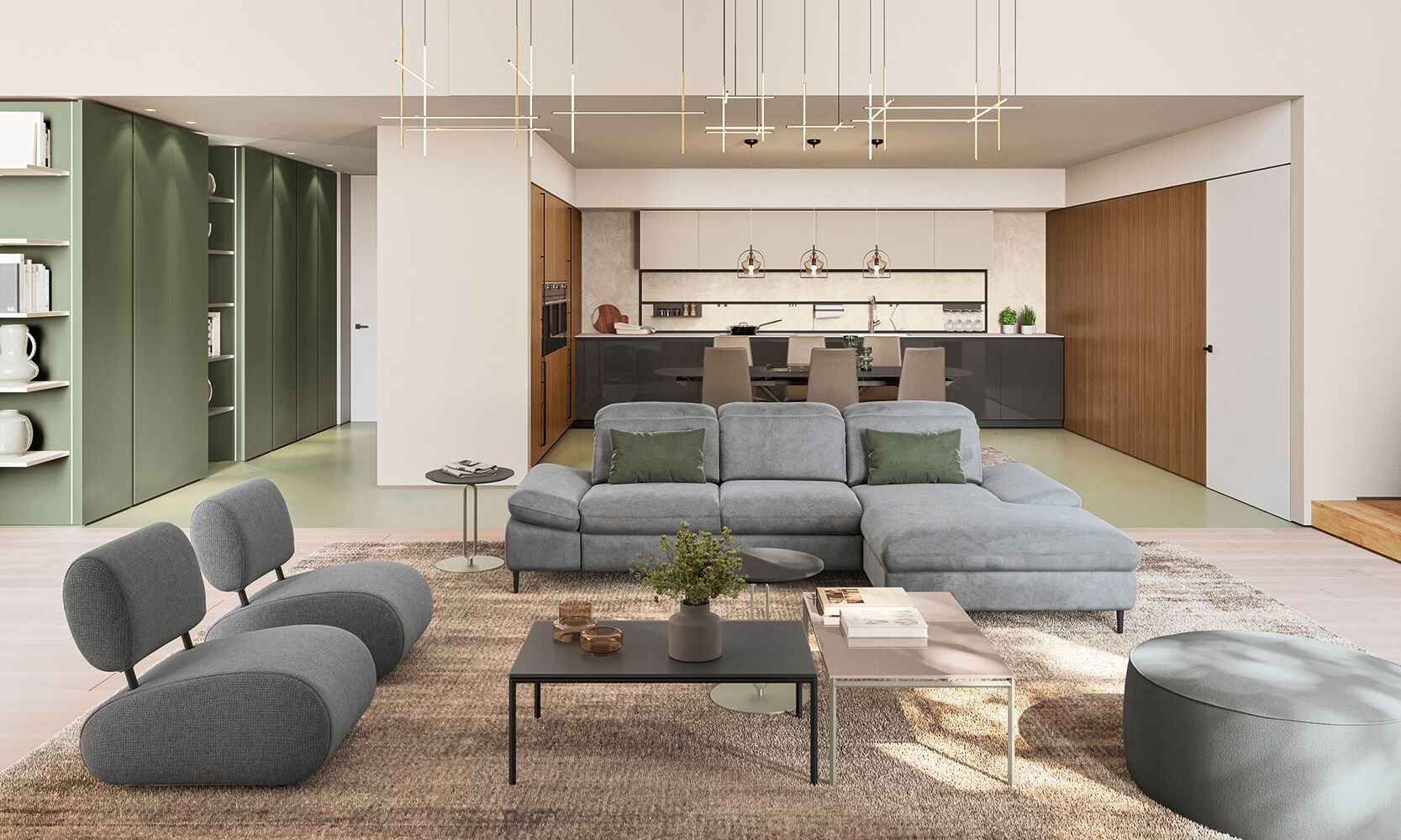 Модульный тканевый диван с отсеком для хранения Febal Casa Must ARCH-00047729 - Вид №7